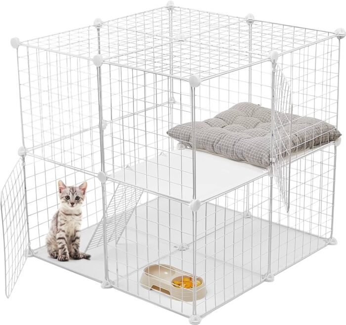 2 Tier Large Cat Cage Crate DIY Pet Playpen