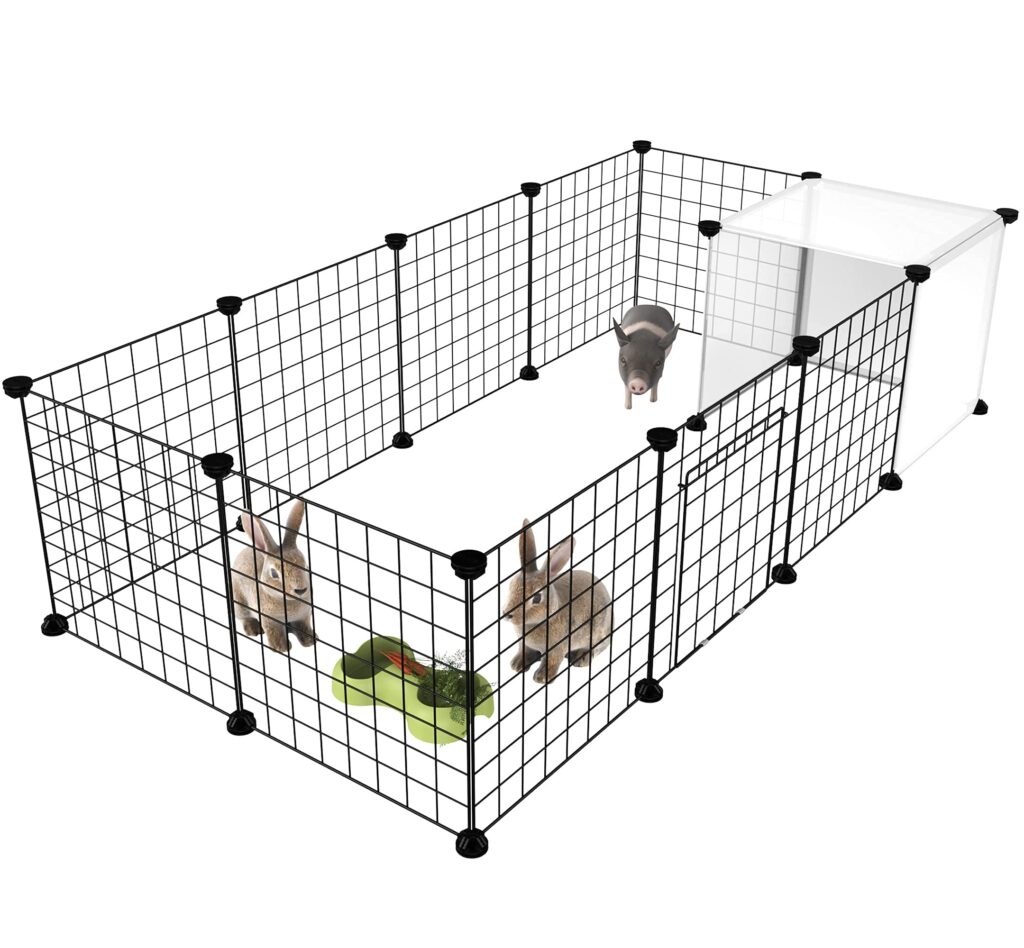 HOMIDEC Pet Playpen, Small Animals Cage DIY Wire Portable Yard Fence with Door