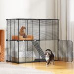 YITAHOME Cat Cage 2 Tier Indoor Cat Enclosures Kitten Cage